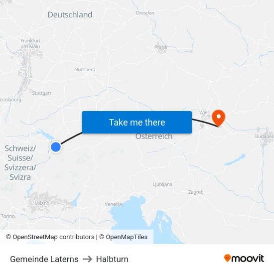 Gemeinde Laterns to Halbturn map