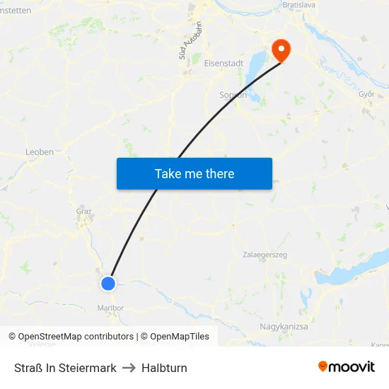 Straß In Steiermark to Halbturn map