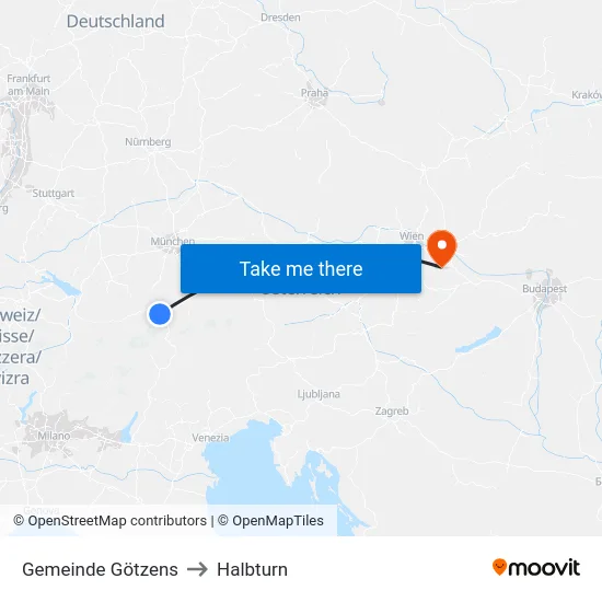 Gemeinde Götzens to Halbturn map
