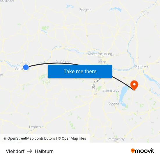 Viehdorf to Halbturn map