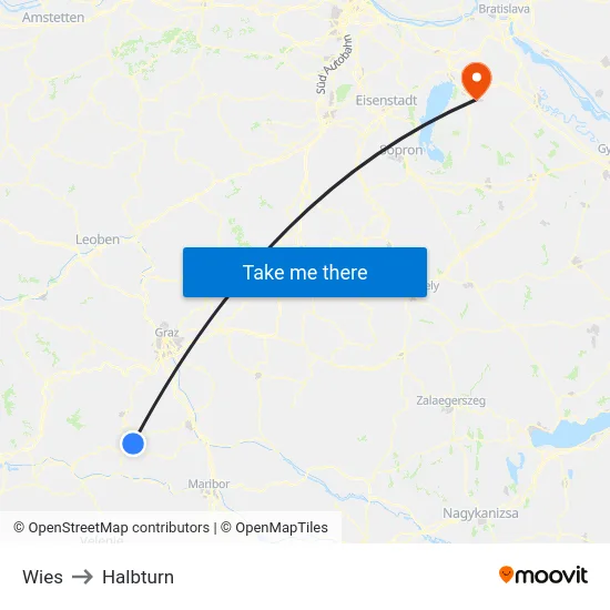 Wies to Halbturn map