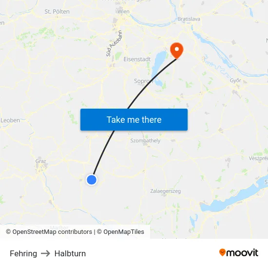 Fehring to Halbturn map