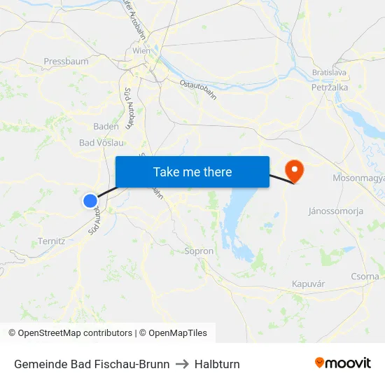 Gemeinde Bad Fischau-Brunn to Halbturn map