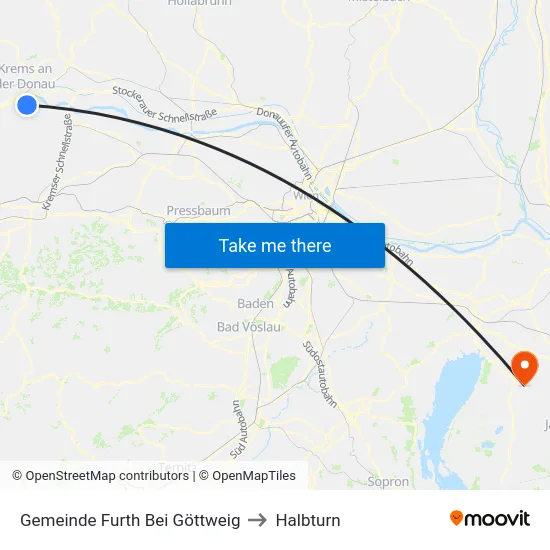 Gemeinde Furth Bei Göttweig to Halbturn map