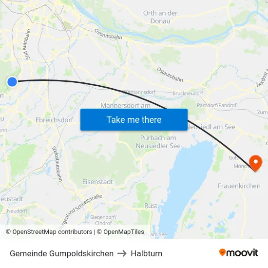 Gemeinde Gumpoldskirchen to Halbturn map