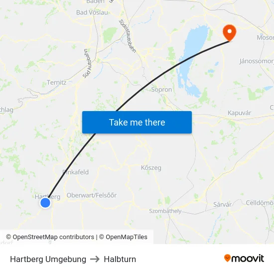 Hartberg Umgebung to Halbturn map