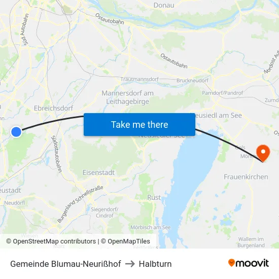Gemeinde Blumau-Neurißhof to Halbturn map
