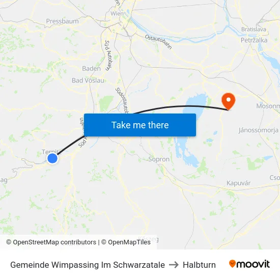 Gemeinde Wimpassing Im Schwarzatale to Halbturn map