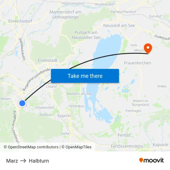 Marz to Halbturn map