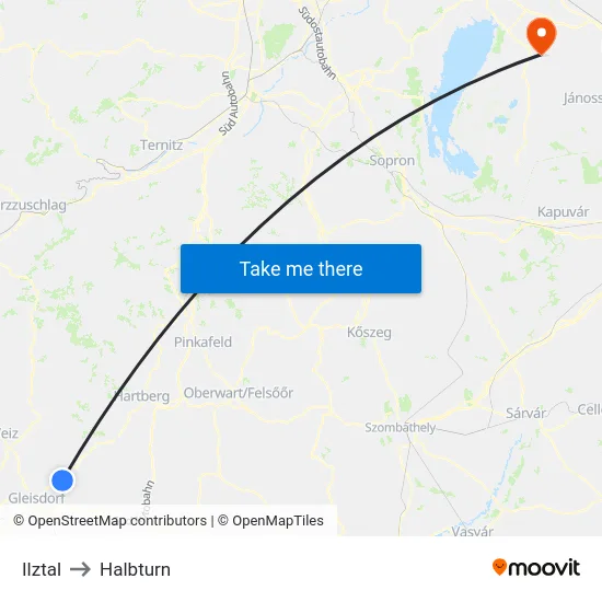 Ilztal to Halbturn map