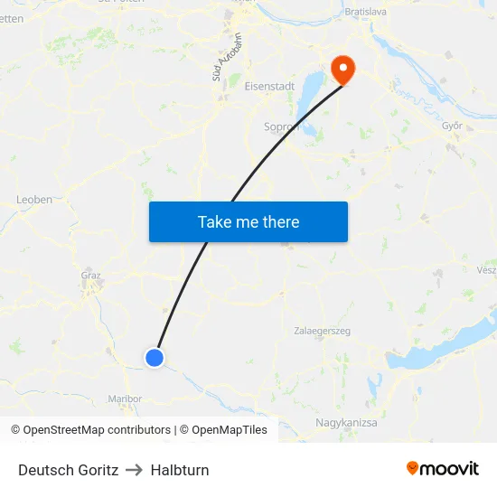 Deutsch Goritz to Halbturn map