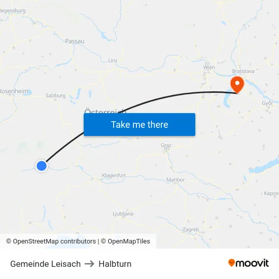 Gemeinde Leisach to Halbturn map