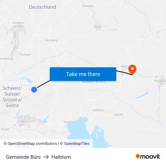 Gemeinde Bürs to Halbturn map