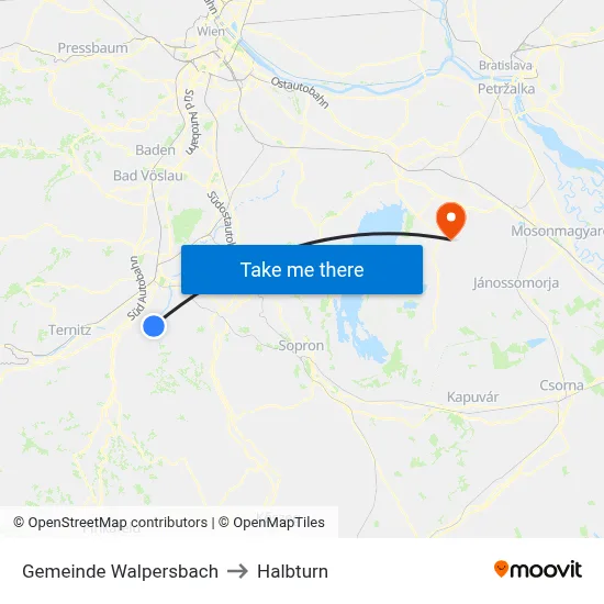 Gemeinde Walpersbach to Halbturn map