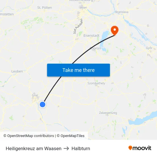 Heiligenkreuz am Waasen to Halbturn map