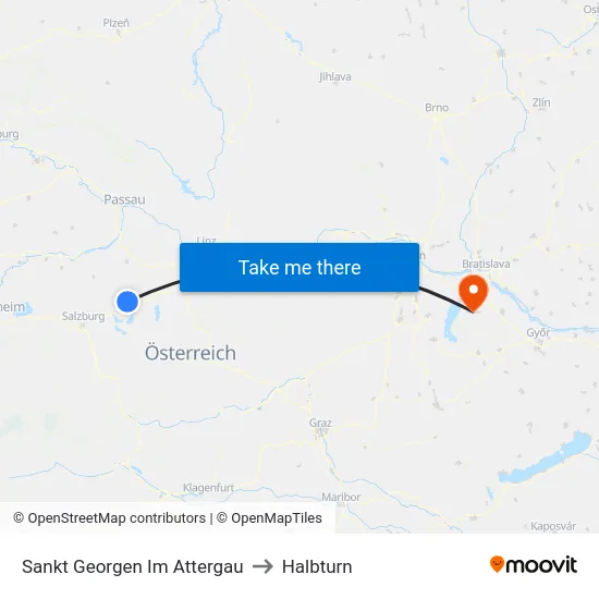 Sankt Georgen Im Attergau to Halbturn map