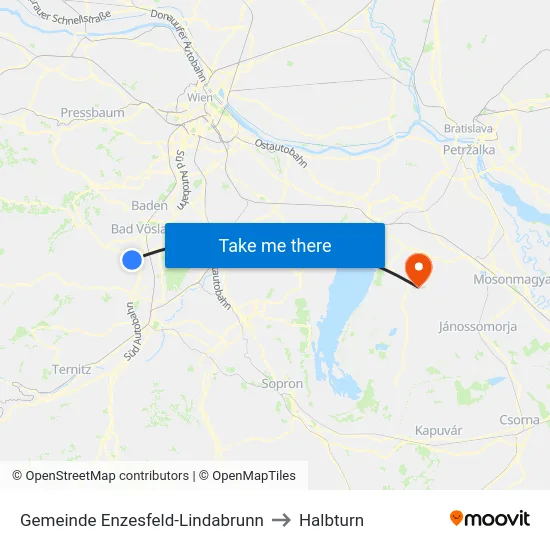 Gemeinde Enzesfeld-Lindabrunn to Halbturn map