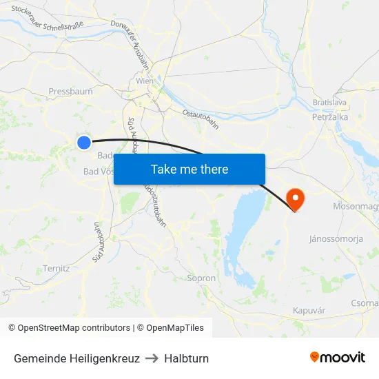Gemeinde Heiligenkreuz to Halbturn map