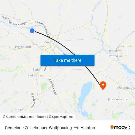 Gemeinde Zeiselmauer-Wolfpassing to Halbturn map