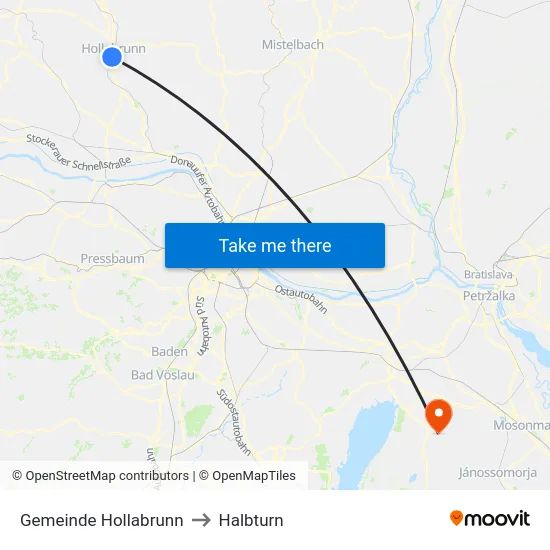 Gemeinde Hollabrunn to Halbturn map