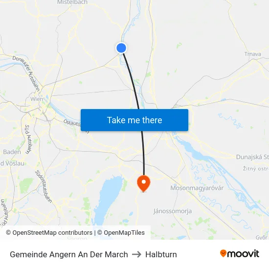 Gemeinde Angern An Der March to Halbturn map