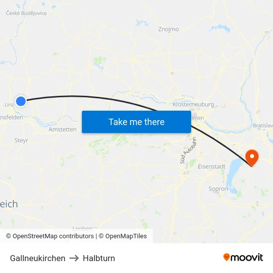 Gallneukirchen to Halbturn map