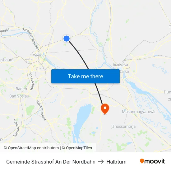 Gemeinde Strasshof An Der Nordbahn to Halbturn map