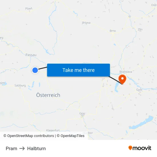 Pram to Halbturn map