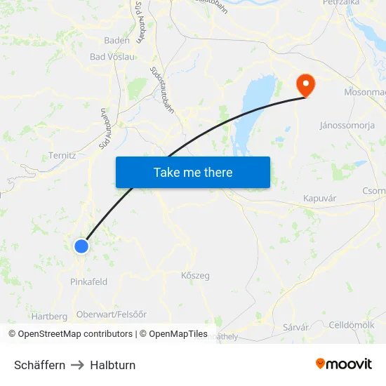 Schäffern to Halbturn map