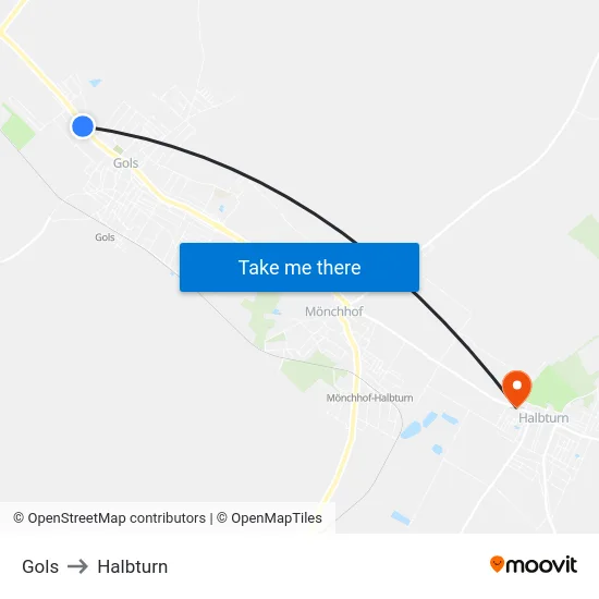 Gols to Halbturn map