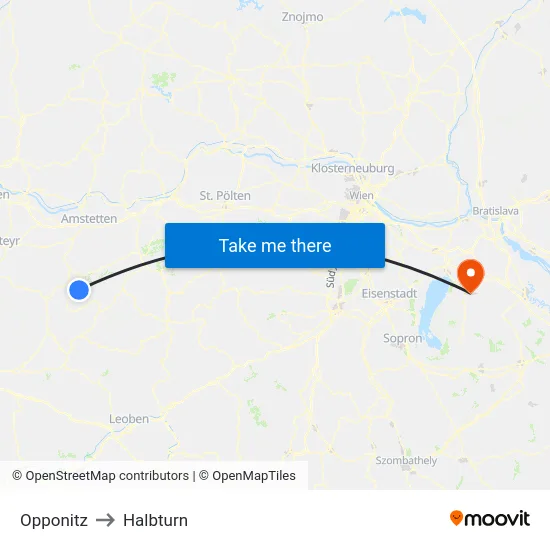 Opponitz to Halbturn map