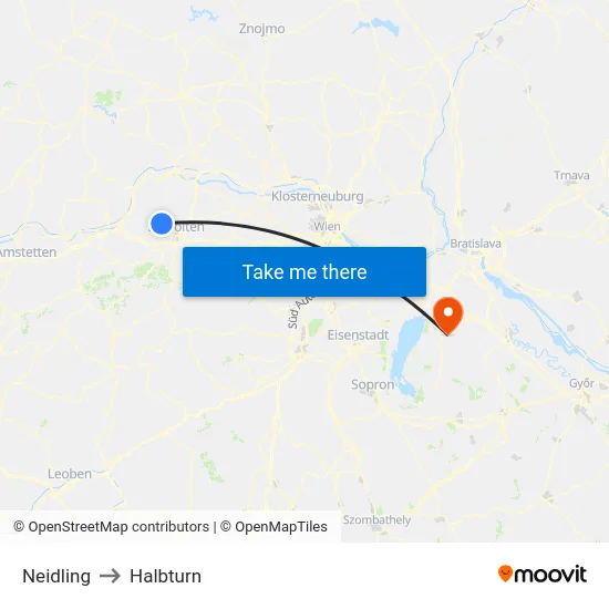 Neidling to Halbturn map