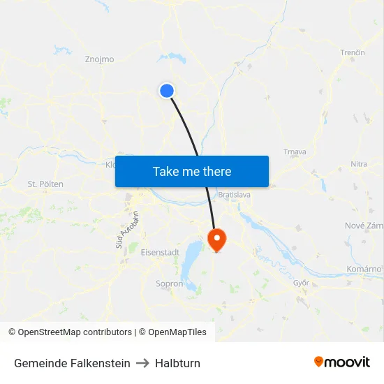 Gemeinde Falkenstein to Halbturn map