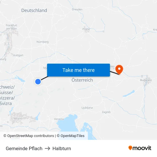 Gemeinde Pflach to Halbturn map