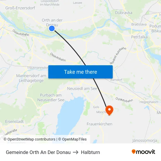 Gemeinde Orth An Der Donau to Halbturn map