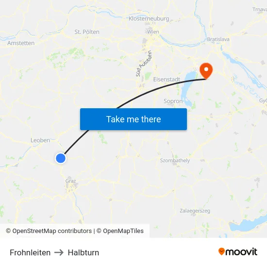 Frohnleiten to Halbturn map
