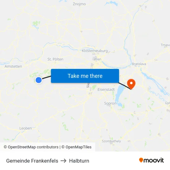 Gemeinde Frankenfels to Halbturn map