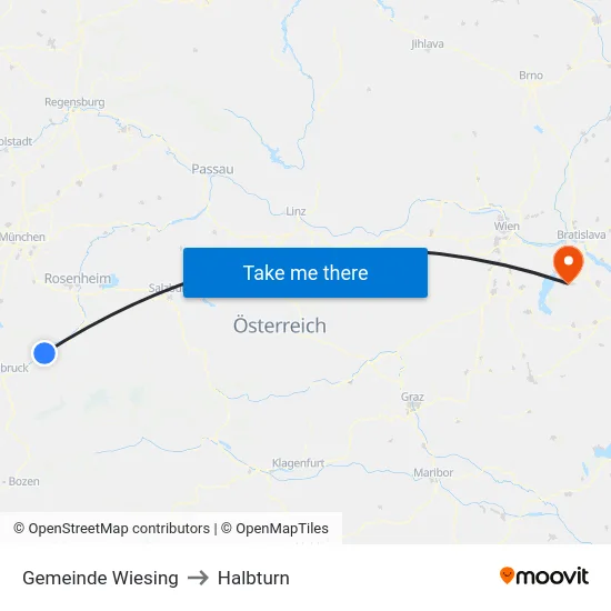 Gemeinde Wiesing to Halbturn map