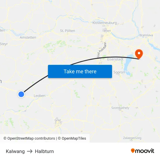 Kalwang to Halbturn map