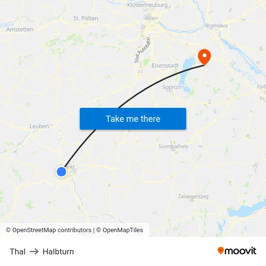 Thal to Halbturn map