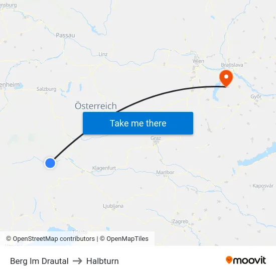 Berg Im Drautal to Halbturn map