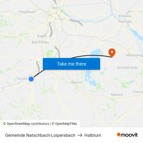 Gemeinde Natschbach-Loipersbach to Halbturn map