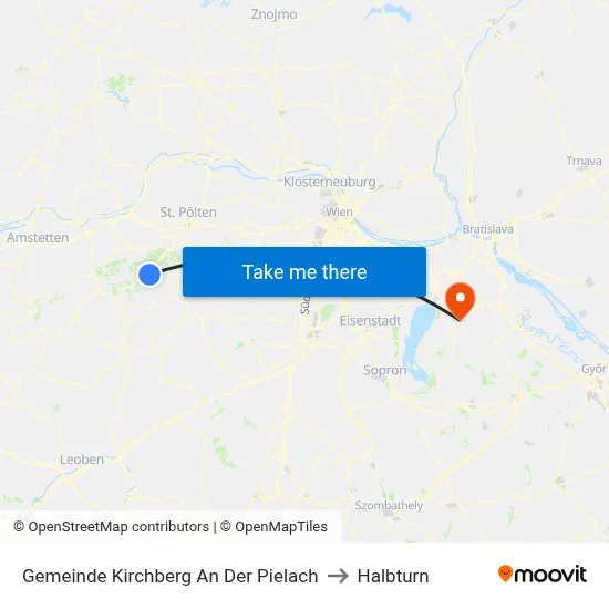 Gemeinde Kirchberg An Der Pielach to Halbturn map
