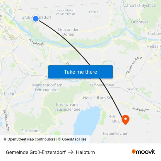 Gemeinde Groß-Enzersdorf to Halbturn map