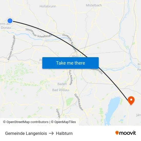 Gemeinde Langenlois to Halbturn map