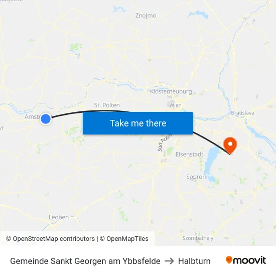 Gemeinde Sankt Georgen am Ybbsfelde to Halbturn map