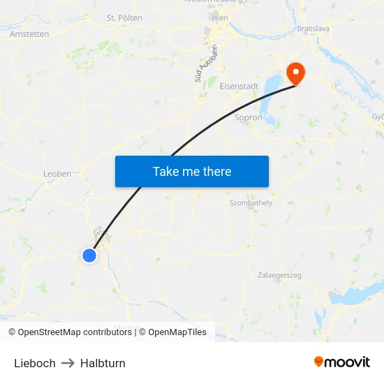 Lieboch to Halbturn map