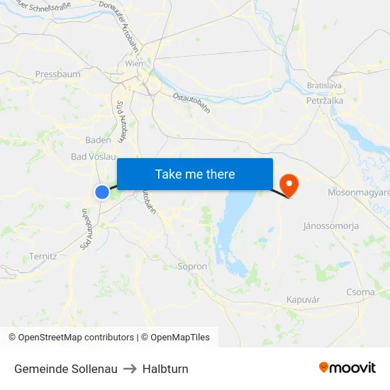 Gemeinde Sollenau to Halbturn map