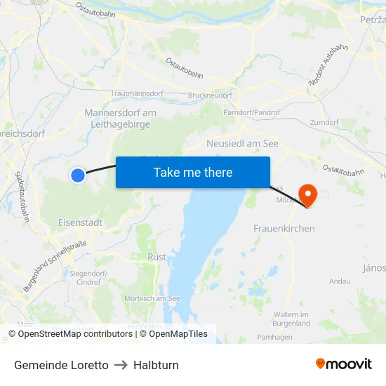 Gemeinde Loretto to Halbturn map