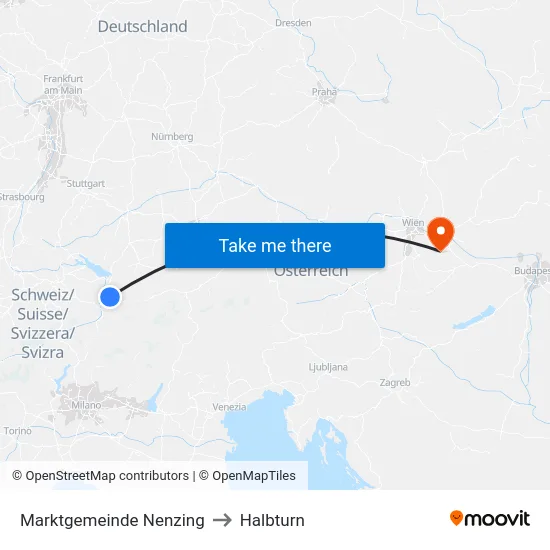 Marktgemeinde Nenzing to Halbturn map